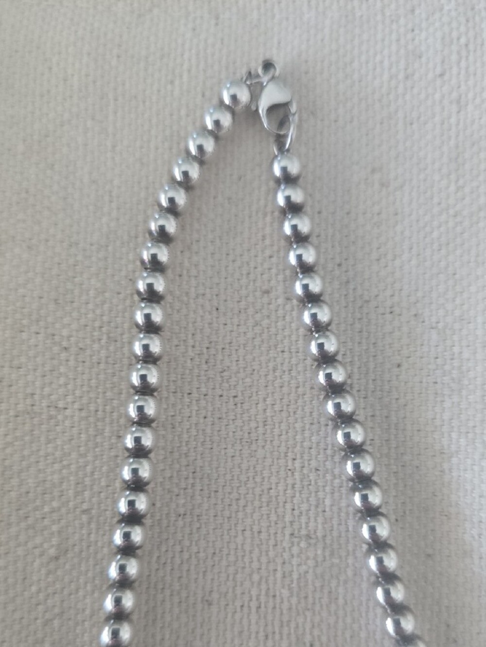 Tiffany & Co. Silver Heart Tag Bead Necklace - Picture 4 of 8